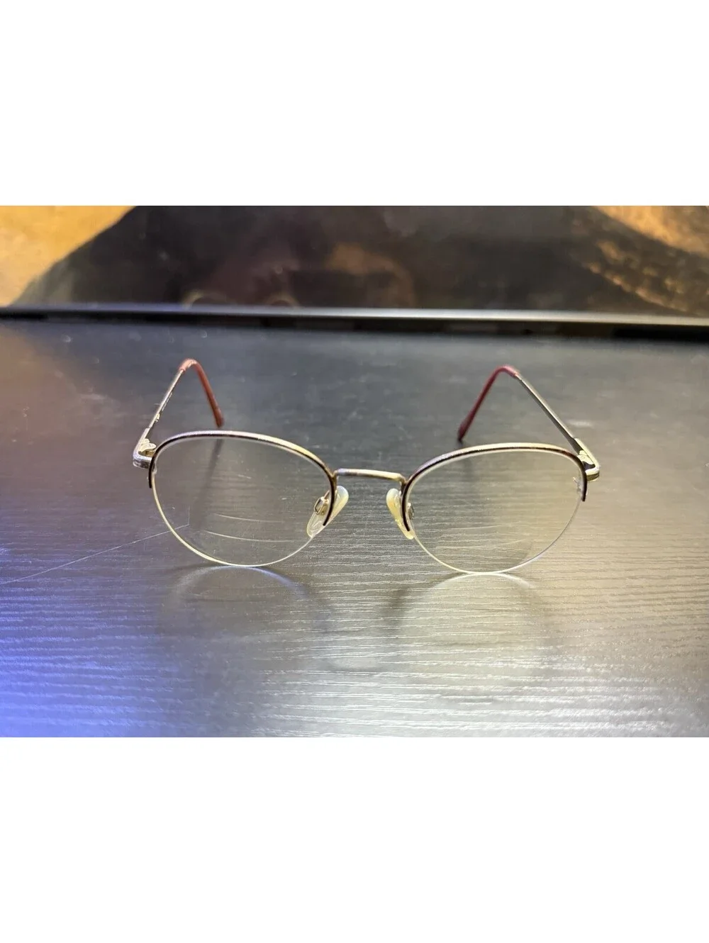 Vintage Tura 908 WIN 49-19 Eyeglasses Frames Brown Gold Japan 135mm
